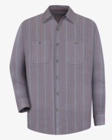 Men S Long Sleeve Industrial Stripe Work Shirt - Button, HD Png Download, Transparent PNG