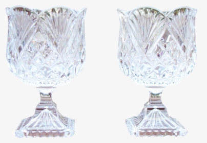 [sold] Crystal Glass Goblet Candle Holders - Wine Glass, HD Png Download, Transparent PNG