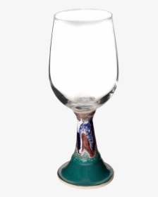 Handmade Glass Top Wtih Pottery Base Wine Goblet - Champagne Stemware, HD Png Download, Transparent PNG