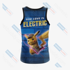Our Love Is Electric Detective Pikachu New Unisex 3d - Active Tank, HD Png Download, Transparent PNG
