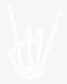 Rock N Roll Skeleton Hand , Png Download - Rock Horns Skeleton Shirt, Transparent Png, Transparent PNG