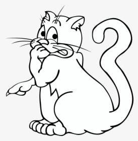 Clipart Baseball Cat - Coloring Cat Scared, HD Png Download, Transparent PNG
