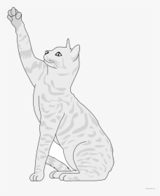 Tabby Cat Clipart Cat Tail - Cartoon Cat Reaching Up, HD Png Download, Transparent PNG