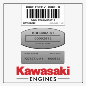 Examples Of What Kawasaki Model Tags Usually Look Like - Kawasaki, HD Png Download, Transparent PNG