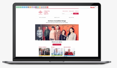 Princes Trust Website On A Computer Screen - Software, HD Png Download, Transparent PNG