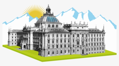 Munich Palace Of Justice With Mountains In The Background - Justizpalast, HD Png Download, Transparent PNG