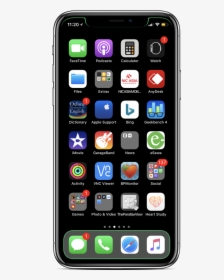 Iphone X Notch Disco Light - Iphone Phone Emoji Png, Transparent Png, Transparent PNG