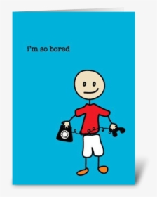 Miss You / Bored Greeting Card - Cartoon, HD Png Download, Transparent PNG