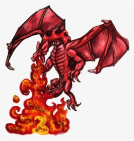 Transparent Red Fire Png - Fire Breathing Dragon Cartoon Png, Png Download, Transparent PNG
