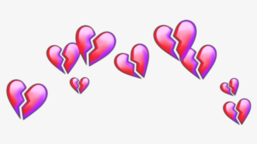 #corona #corazón #corazones #coronadecorazones #glitch - Transparent Broken Heart Emoji, HD Png Download, Transparent PNG