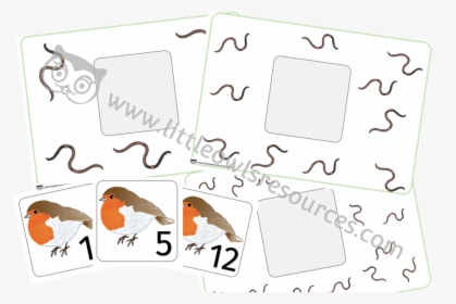 Winter Robin/worms Number/counting Activity - Cartoon, HD Png Download, Transparent PNG