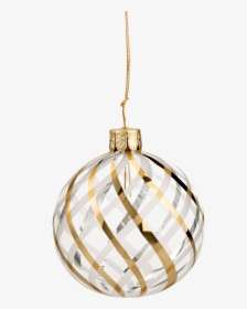 Glass Bauble Clear With Gold-white Net Pattern, 6 Cm - Gold Transparent Bauble Png, Png Download, Transparent PNG