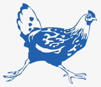 Chicken Running Blue - Chicken Running Drawing, HD Png Download, Transparent PNG
