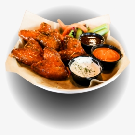 Hot Buffalo Wings With Dipping Sauce - Fried Chicken, HD Png Download, Transparent PNG