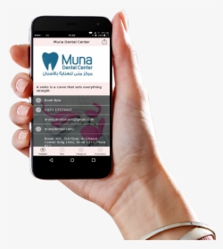 Muna Dental Clinic Services - Handphone Hand, HD Png Download, Transparent PNG