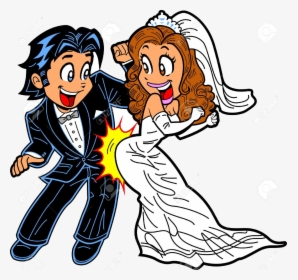 Just Dance Wedding Clipart Happy Married Couple Doing - Happy Married Couple Cartoon, HD Png Download, Transparent PNG