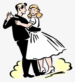 Vector Illustration Of 1950 S Vintage Style Couple - 50's Dancing Couple Clipart, HD Png Download, Transparent PNG