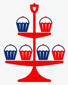 Jubilee Cake Stand Red Clip Arts - Cup Cake Stand Png, Transparent Png, Transparent PNG