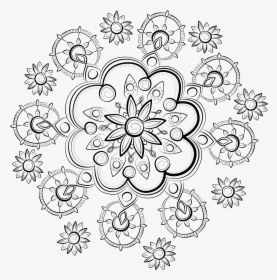 Transparent Mandala Clipart Black And White - Pattern Flower Design Transparent, HD Png Download, Transparent PNG