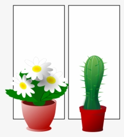 Plants 001 Free Window With Plants - Window Clipart, HD Png Download, Transparent PNG