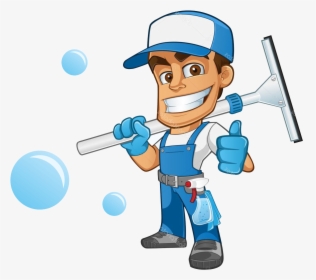 Palm Window Cleaning Llc Logo - Window Cleaner Man Cartoon, HD Png Download, Transparent PNG