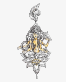 Sketched Pendant Inspired From Indian Culture   Class - 3d Jewellery Sketch Design, HD Png Download, Transparent PNG