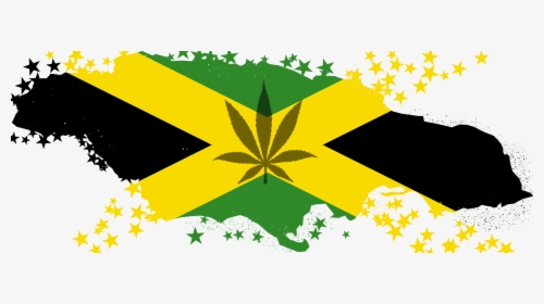 Marijuana And Flag Map Of Jamaica - Jamaica Map Cannabis, HD Png Download, Transparent PNG