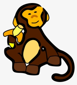 Cartoon Monkey Eating Banana, HD Png Download, Transparent PNG