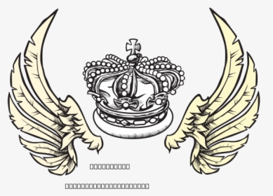 Crown And Wings Herolday Elements Svg Clip Arts - Crown Drawing For Tattoo, HD Png Download, Transparent PNG