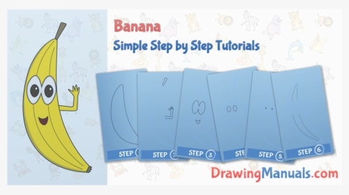 How To Draw Cartoon Banana, Kids, Toddlers, Easy Step - Saba Banana, HD Png Download, Transparent PNG