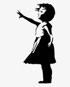 Girl Reaching Stretching Female Png Image - Banksy Balloon Girl Png, Transparent Png, Transparent PNG