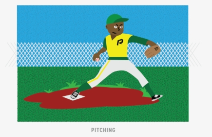 Pitching In Baseball Is The Act Of The Pitcher Throwing - Cartoon, HD Png Download, Transparent PNG