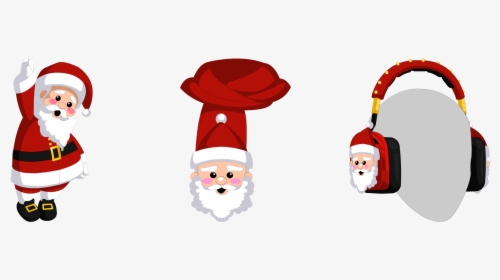 Santa Clipart Scarf - Headphones Santa, HD Png Download, Transparent PNG