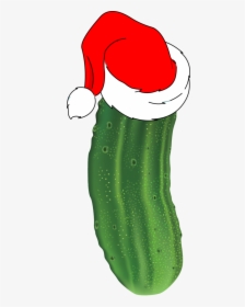 Transparent Christmas Hat Png - Pickle With Santa Hat, Png Download, Transparent PNG
