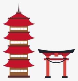 Japan Shinto Shrine Template Icon - Japan Temple Cartoon Png, Transparent Png, Transparent PNG