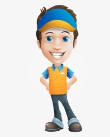 Charming Courier Guy Cartoon Vector Character Aka Tony - Guy Cartoon Png, Transparent Png, Transparent PNG