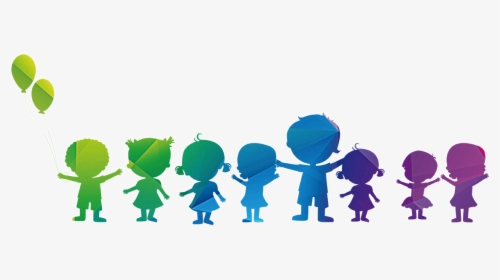 Clip Art Silhouette Fundal Children Silhouettes - Children Silhouette Colorful Png, Transparent Png, Transparent PNG