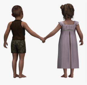 Children Girl Boy Free Picture - Boy And Girl Silhouette Png, Transparent Png, Transparent PNG