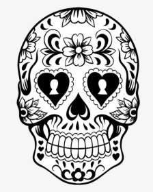 Drawn Skull Sugar Skull - Sugar Skull Silhouette, HD Png Download, Transparent PNG