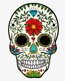 Day Of The Dead Skeleton Skull Clipart , Png Download - Day Of The Dead Skull Artwork, Transparent Png, Transparent PNG