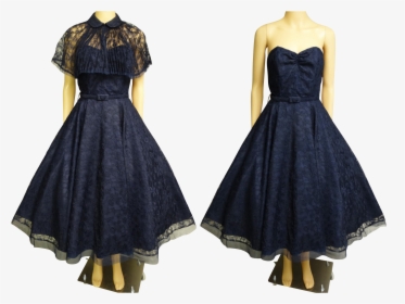 Vintage Navy Blue Party Dresses, HD Png Download, Transparent PNG