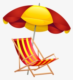 Beach Chair And Umbrella Png Clip Art Image, Transparent Png, Transparent PNG