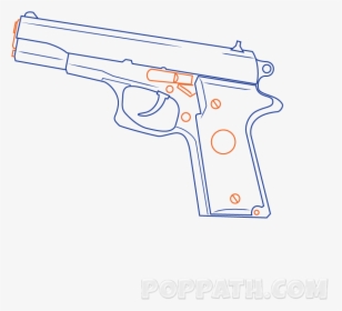 Hand Gun Drawing At - Trigger, HD Png Download, Transparent PNG