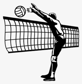 Volleyball Spike Png Black And White - Volleyball Net Clipart Transparent Background, Png Download, Transparent PNG