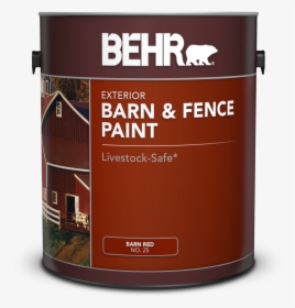 Can Of Behr Barn And Fence Paint - Behr 1 Gal Red Barn And Fence Exterior Paint, HD Png Download, Transparent PNG