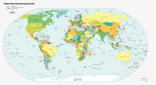 Cia Worldfactbook-political World - World Map 2019 Countries, HD Png Download, Transparent PNG