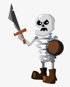Preview - Skeleton With Sword And Shield Cartoon, HD Png Download, Transparent PNG