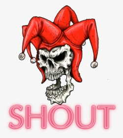 Mq Red Skull Joker Words Skulls - Logo Harley Quin Png, Transparent Png, Transparent PNG