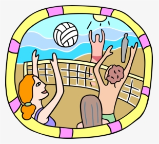 Vector Illustration Of Sport Of Beach Volleyball Players - Play Volleyball, HD Png Download, Transparent PNG
