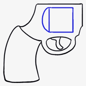 How To Draw Cartoon Revolver - Line Art, HD Png Download, Transparent PNG